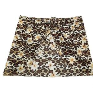 Hawaiian Tropical Floral Yellow Brown Swimming Cover Up One Size # 1010